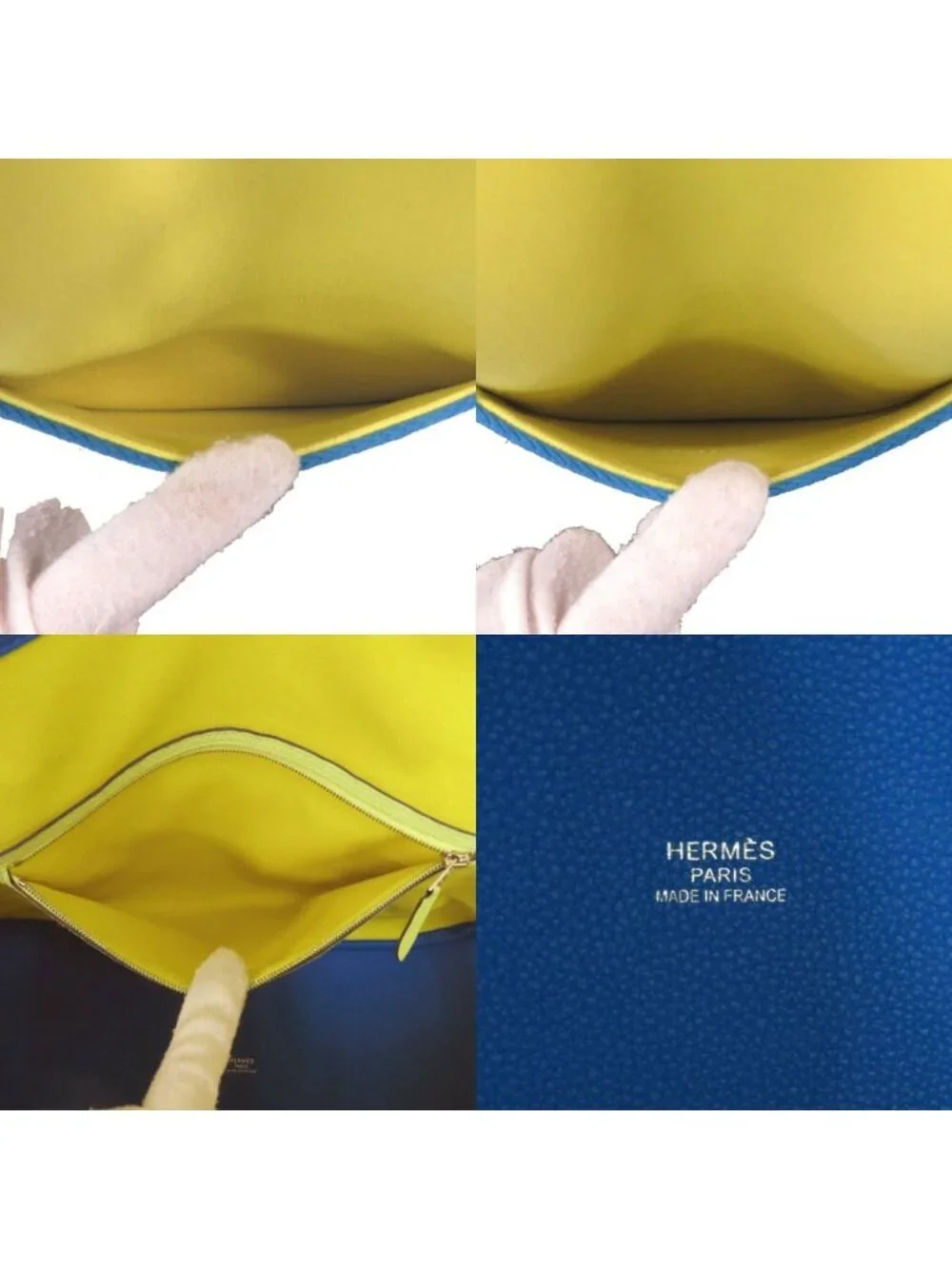 Hermes Pursangle Tote Silver Toile Military Canvas Taurillon Lime Veil - Picture 7 of 10